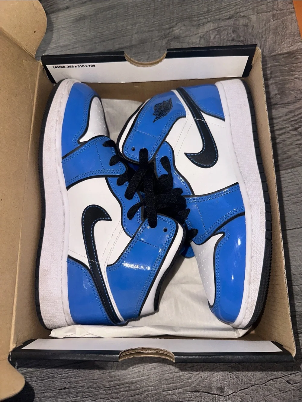 Nike Kids Blue, White & Black High-Top Sneakers